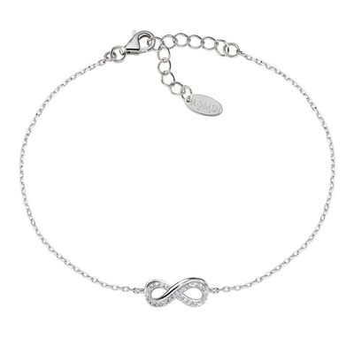 Amen BRINLIBBZ Women's Silver & White CZ Double Infinity Bracelet - Forever
