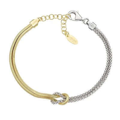 Amen BRNOAMBG16 Women's Silver & Gold Plated Love Knot Bracelet