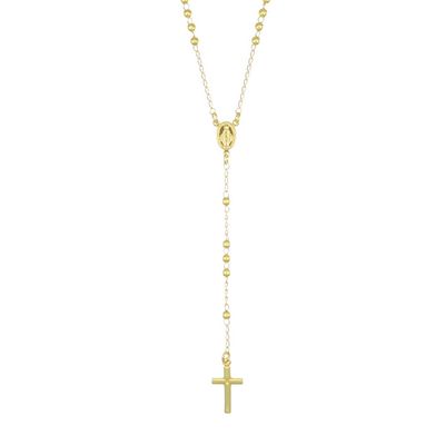 Amen CRO30G Women's Gold-Plated Silver Classic Rosary Necklace