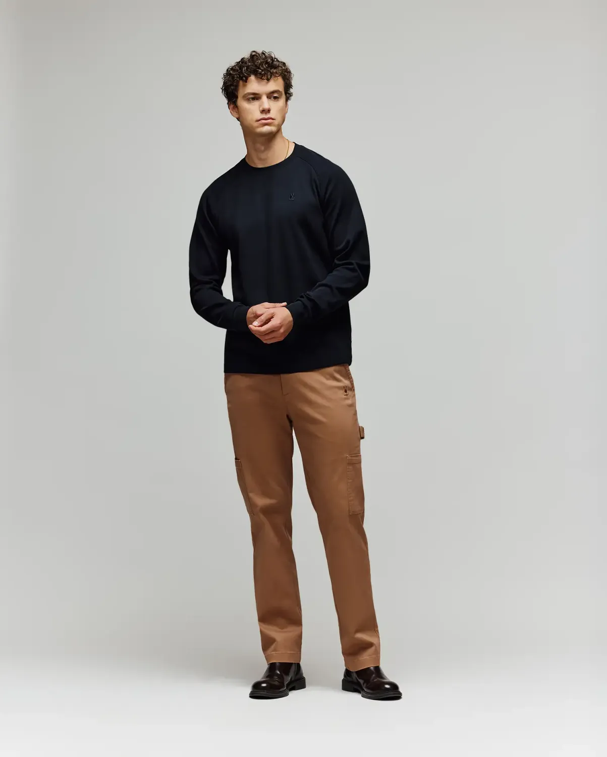 Psycho Bunny MT0200091 L/s Round Neck Waffle Top
