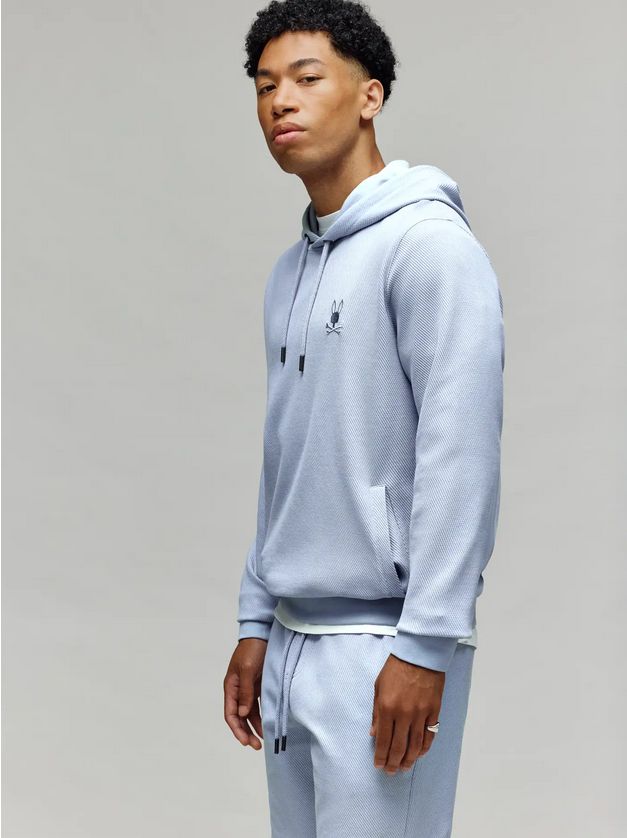 Psycho Bunny MT0500019 Mens Twill Textured Hoodie