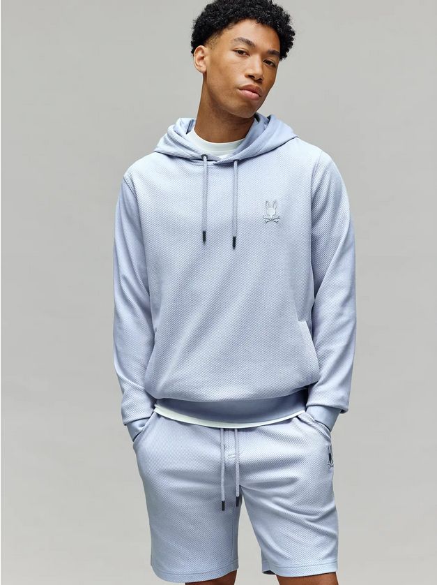 Psycho Bunny MT0500019 Mens Twill Textured Hoodie
