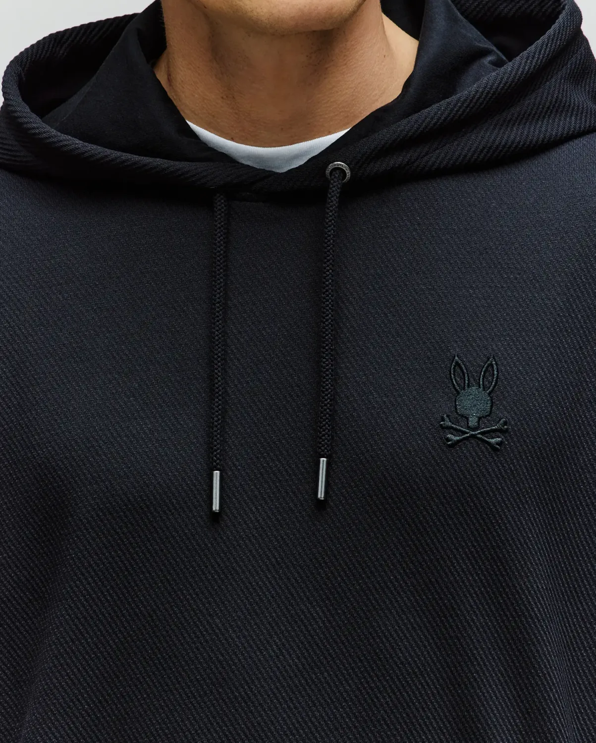 Psycho Bunny MT0500019 Mens Twill Textured Hoodie