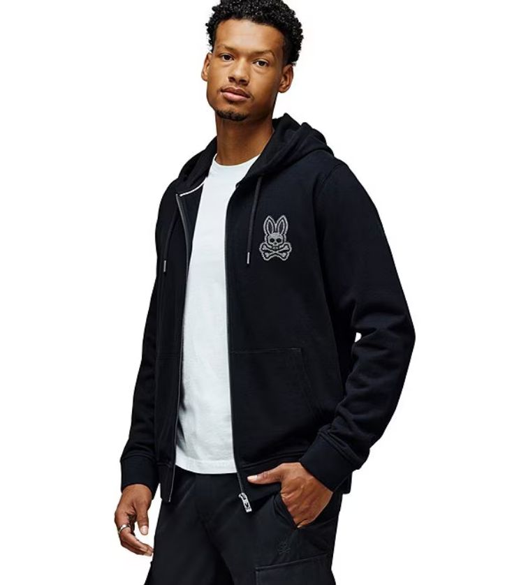 Psycho Bunny MT0500058 Mens Zip Up Hoodie
