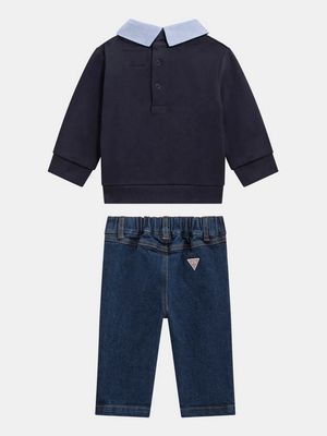 Guess I5BG15KAX74 Baby Boy's Sweatshirt & Denim Pant Set/