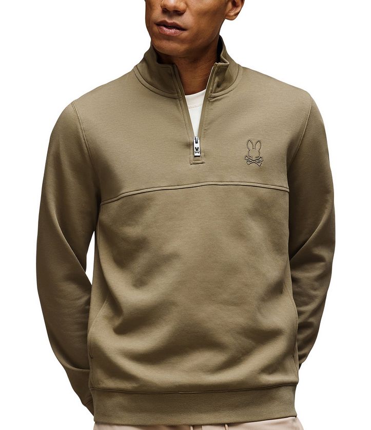 Psycho Bunny MT0500109 Mens 1/4 Zip Sweater