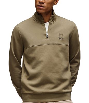 Psycho Bunny MT0500109 Mens 1/4 Zip Sweater/