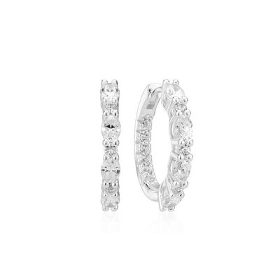 Sif Jakobs E2413-CZ Silver & White CZ Ellera Ovale Grande Earrings