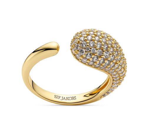 Sif Jakobs R2753-CZ-YG Gold Plated Goccia Piccolo Ring