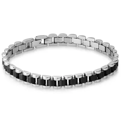 Italgem SMB243 Men's Black-IP S.Steel Rolex Design Bracelet