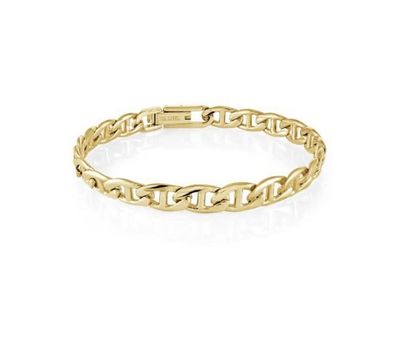 Italgem SMB661 Men's Gold-IP S.Steel 7MM- Mariner Link Bracelet