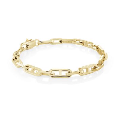 Italgem SMB700 Women's Gold-IP S.Steel 5.5MM- Oval-H-Link Bracelet/