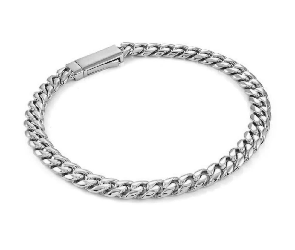 Italgem SMB834 Men's S.Steel 6MM- Curb Key Clasp Bracelet