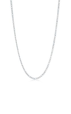 Italgem SN112 Men's S.Steel 3MM-Polished Figaro Chain/