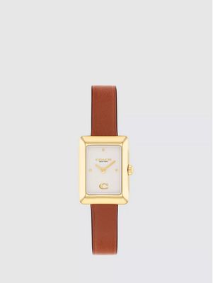 Coach 14504584 Women's Brown Leather Strap & Gold Hardware Watch