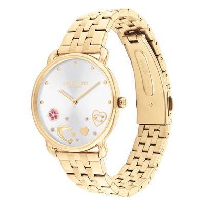 Coach 14504349 Women's Elliot Crystal Accent and Gold-Tone Strap Watch