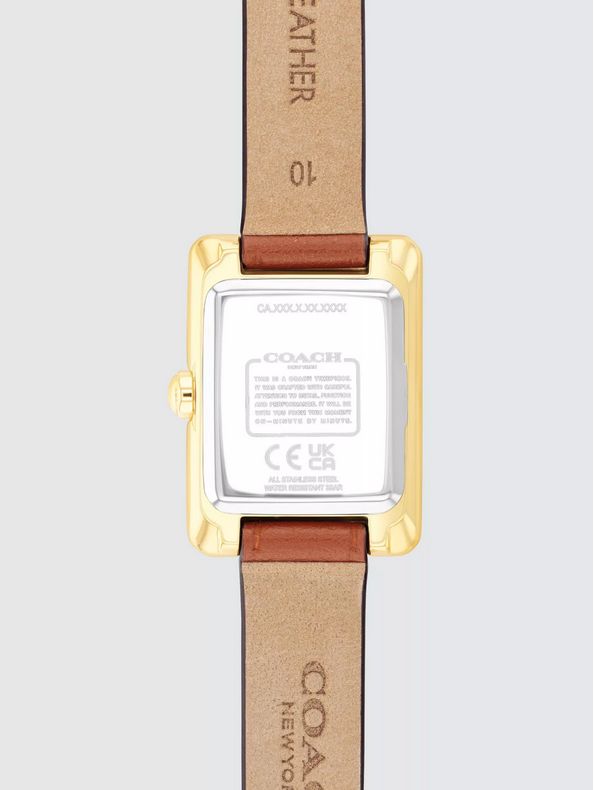 Coach 14504584 Women's Brown Leather Strap & Gold Hardware Watch