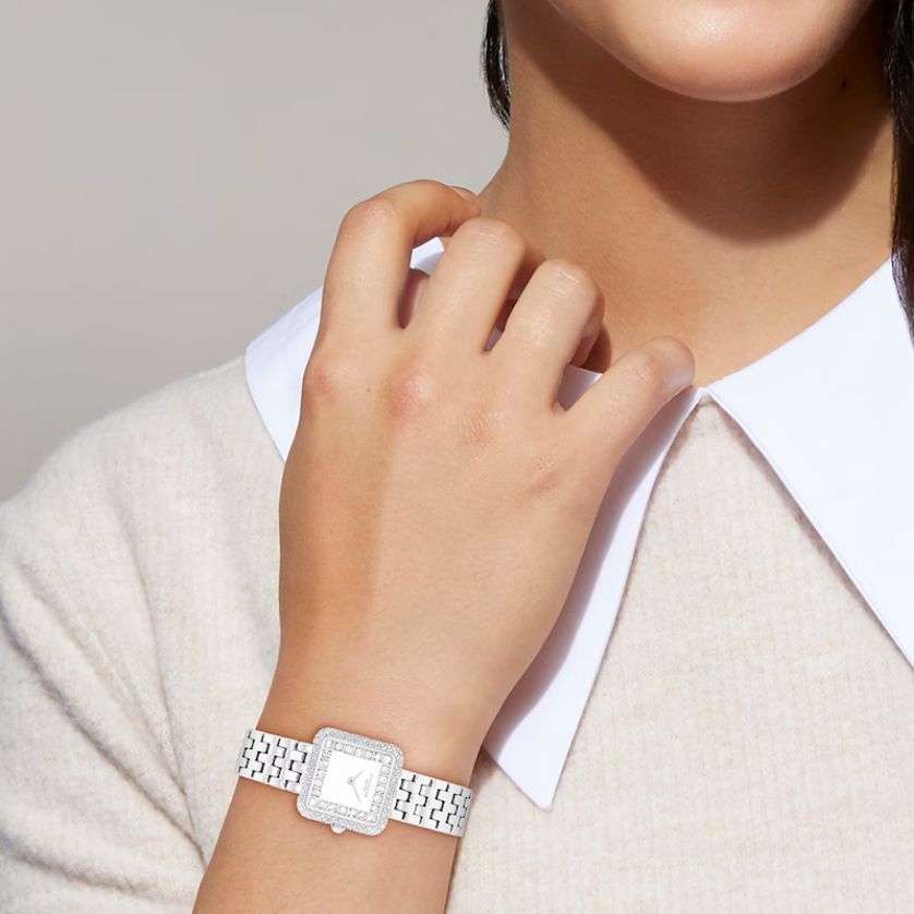 Coach 14504558 Women's Watch CZ Square Shape – Silver