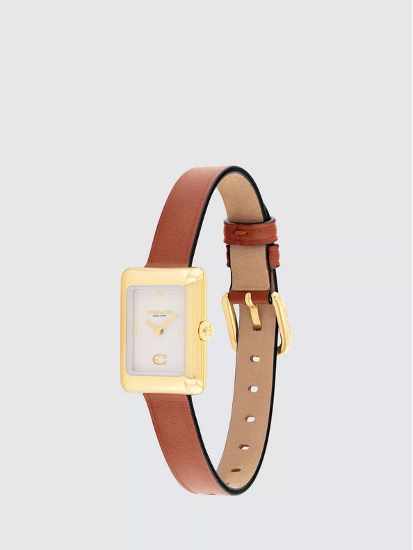 Coach 14504584 Women's Brown Leather Strap & Gold Hardware Watch