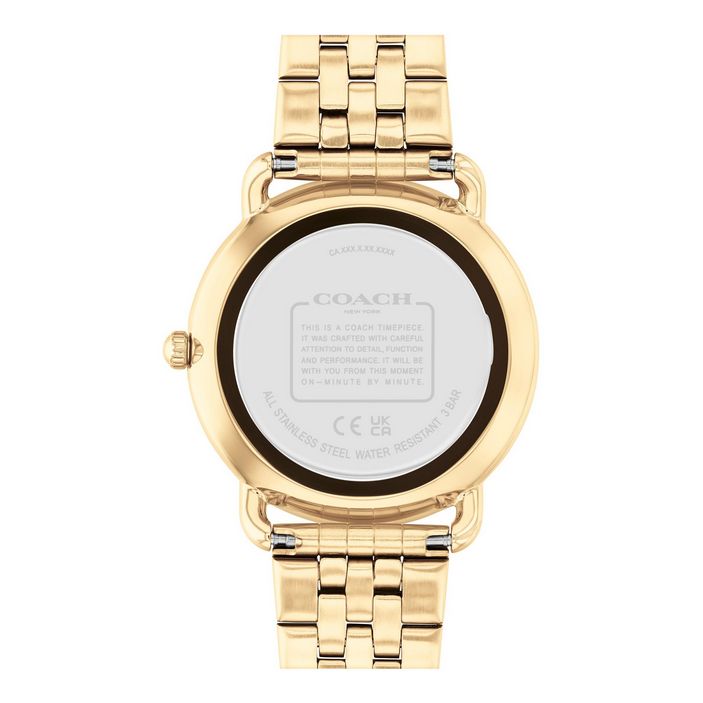 Coach 14504349 Women's Elliot Crystal Accent and Gold-Tone Strap Watch