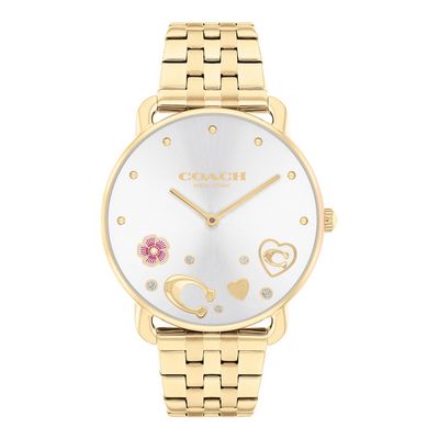 Coach 14504349 Women's Elliot Crystal Accent and Gold-Tone Bracelet Watch