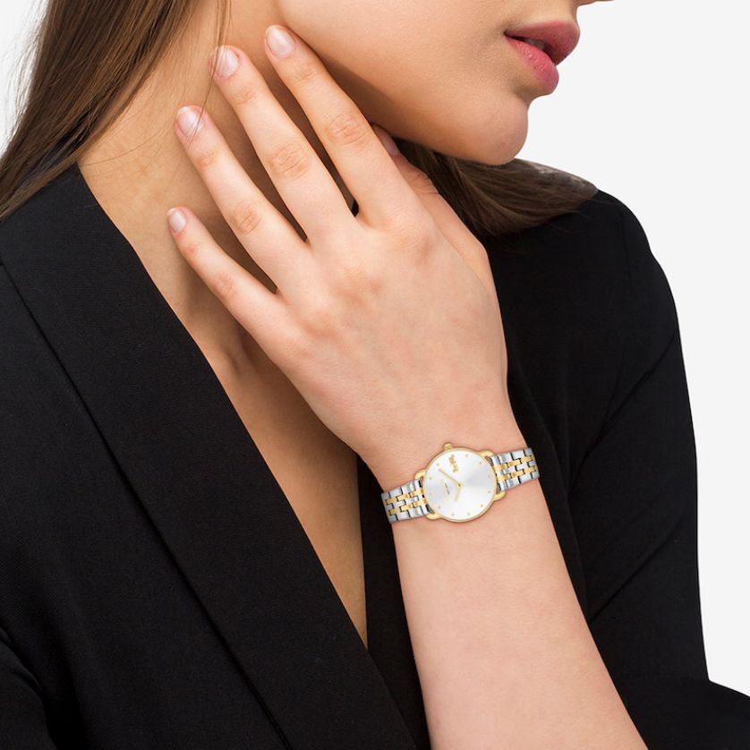Coach 14504618 Women's Two-Tone Analog Watch with Silver-Tone Dial