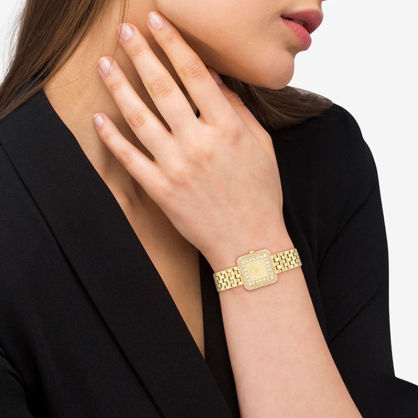 Coach 14504559 Women's Watch CZ Square Shape – Gold