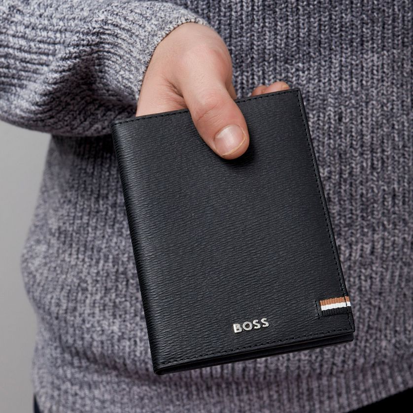 Boss HLP421A Iconic Black Passport Holder