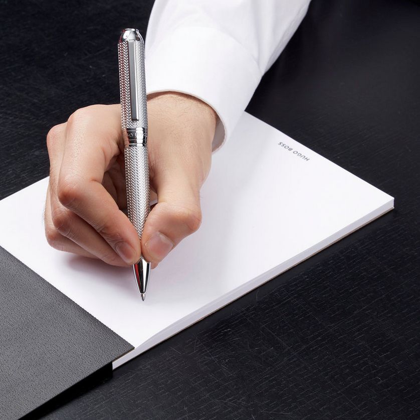 Hugo Boss HSI4654C Elemental Silver Ball Point Pen