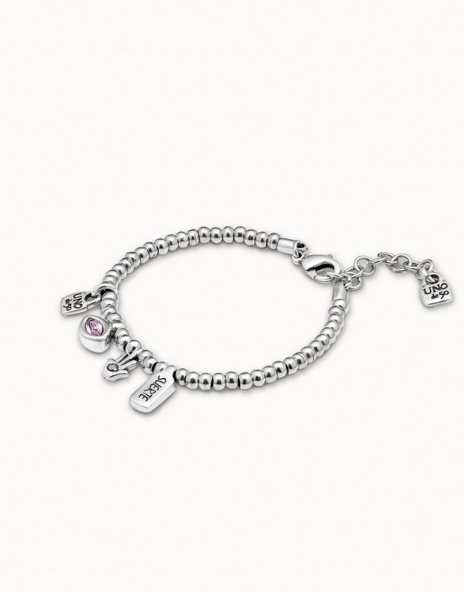 UNOde50 PUL1853RSAMTL0M Bracelet Silver Charms Pink Eye