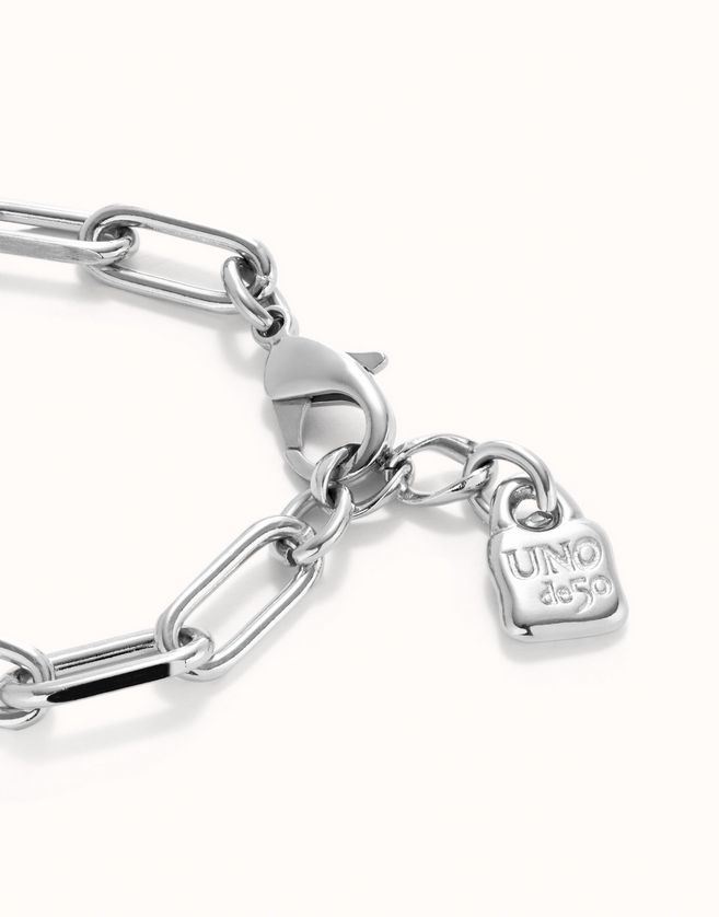 UNOde50 PUL2468MTL0000M Silver Plated Chain Link Bracelet