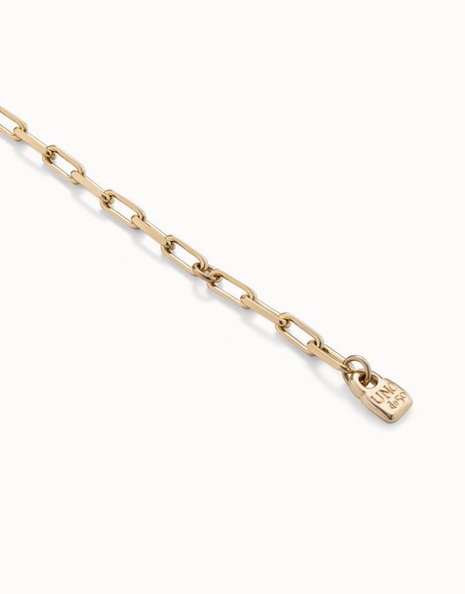 Uno de 50 COL1607ORO0000U 18KT Gold Plated Long Oval Link Necklace