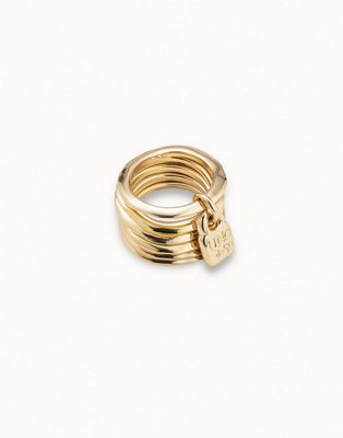 Uno de 50 ANI0057ORO000 Multi Band Ring w Lock/ GOLD