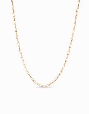 Uno de 50 COL1607ORO0000U 18KT Gold Plated Long Oval Link Necklace