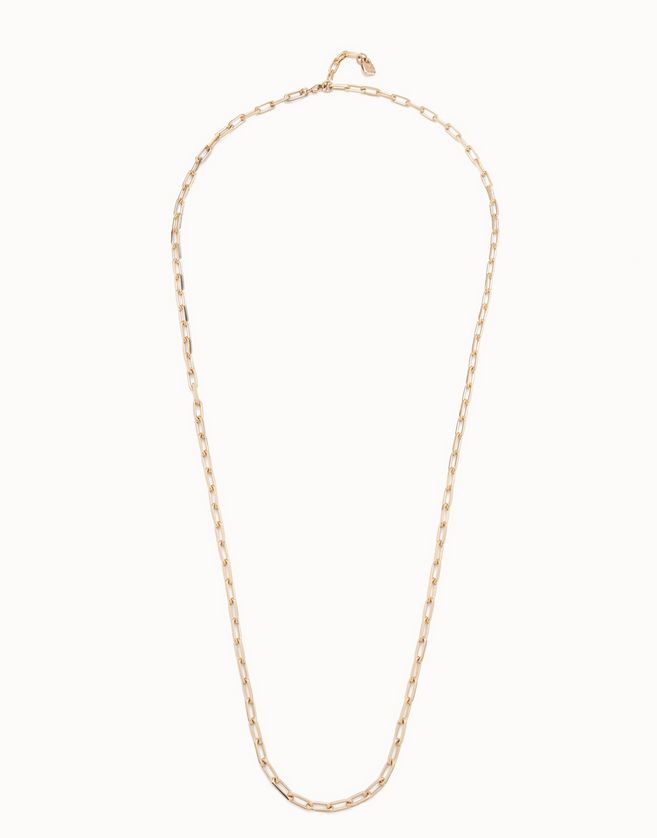 Uno de 50 COL1607ORO0000U 18KT Gold Plated Long Oval Link Necklace