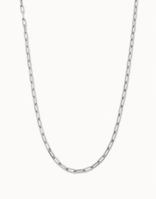 Uno de 50 COL1607MTL0000U Silver Plated Long Oval Link Necklace