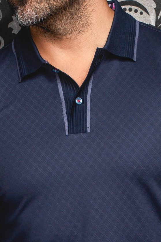 Au Noir KANT Men’s Long Sleeve Molete Polo Shirt