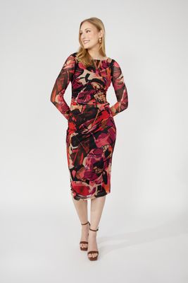 Frank Lyman 253360 Women's LS Bodycon Begonia Dress/