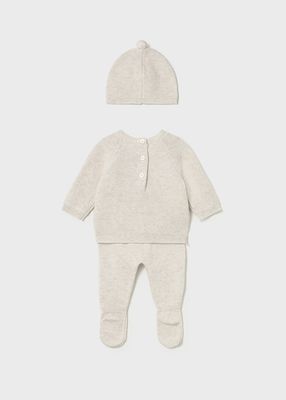 Mayoral 2564 Baby's Knit Top, Bottom, & Hat Set/
