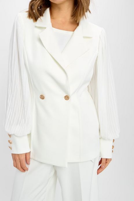 Frank Lyman 242321U Women's Gold Button Jacket – Off White