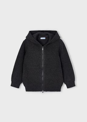 Mayoral 4386 Boy's Knit Hooded Zip Up/