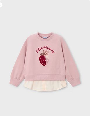 Mayoral 4435 Girl's LS Strawdinary Sweater/