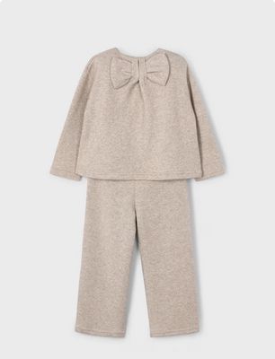 Mayoral 4584 Girl's LS Shimmer Top & Jogger Set/