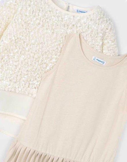 Mayoral 4925 Girl's Pleated Dress & Sequin Top