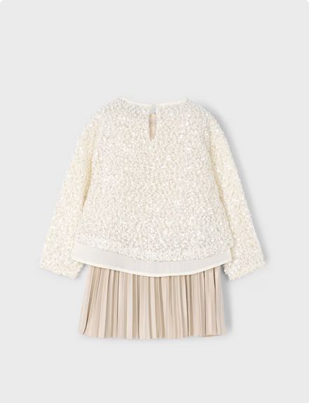 Mayoral 4925 Girl's Pleated Dress & Sequin Top