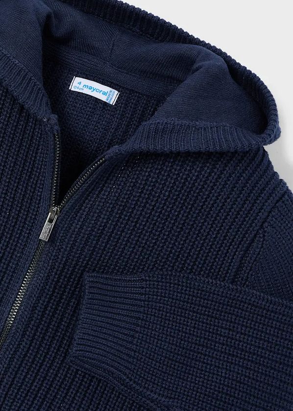Mayoral 4386 Boy's Knit Hooded Zip Up/