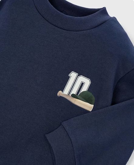Mayoral 4401 Boy's Long Sleeve Back Print Pullover