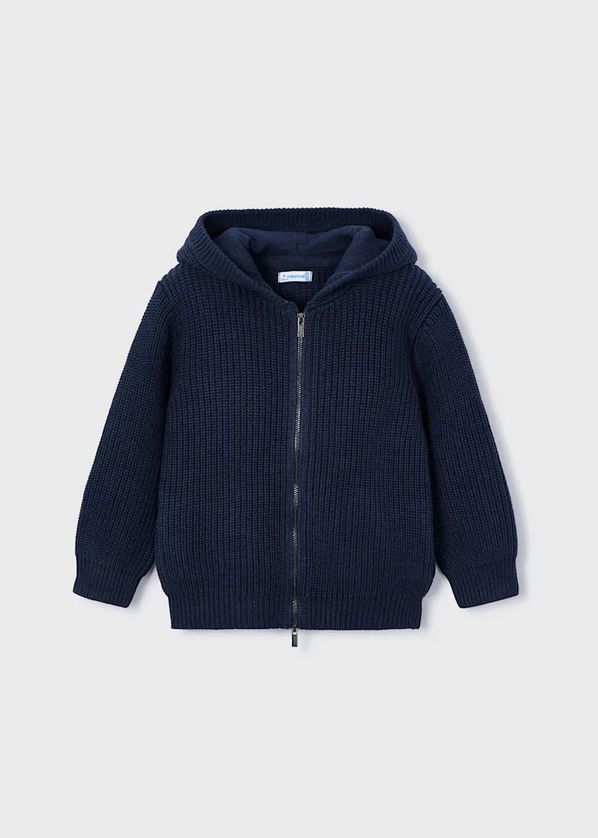 Mayoral 4386 Boy's Knit Hooded Zip Up/
