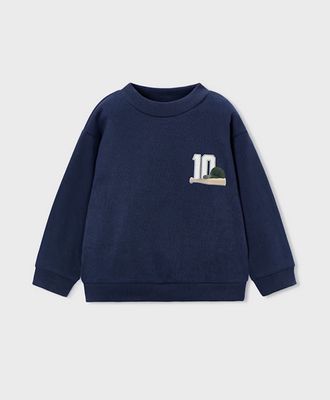 Mayoral 4401 Boy's LS Back Print Pullover/