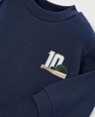Mayoral 4401 Boy's LS Back Print Pullover/